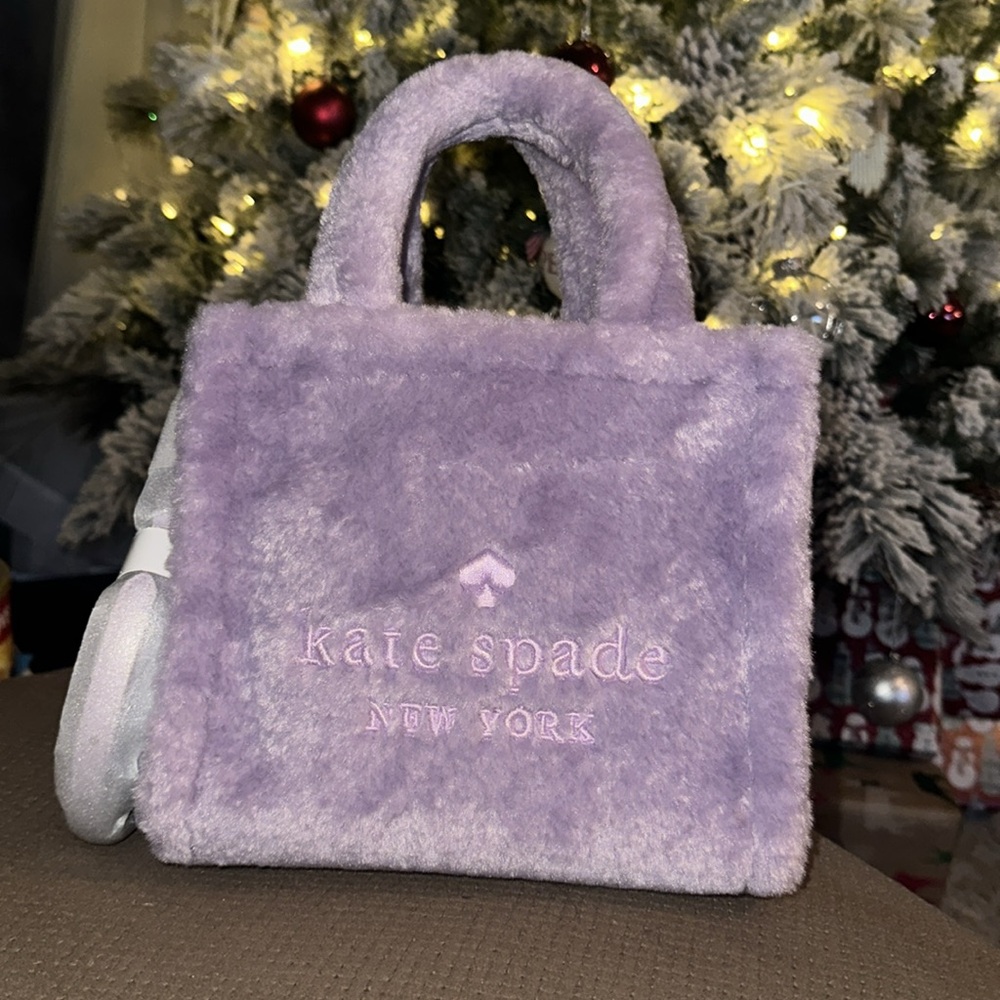 Kate Spade Purple Faux Fur Tote Bag